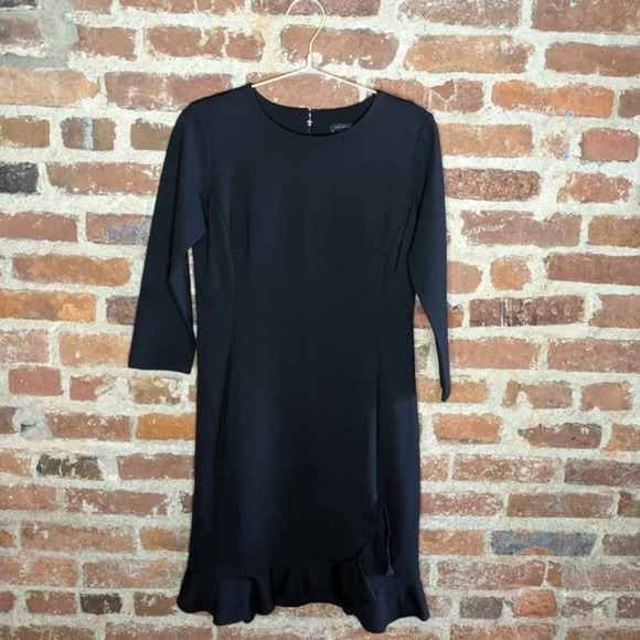Ann Taylor Size 2 Black Lined Dress w/ Ruffled Bottom - Picture 1 of 9